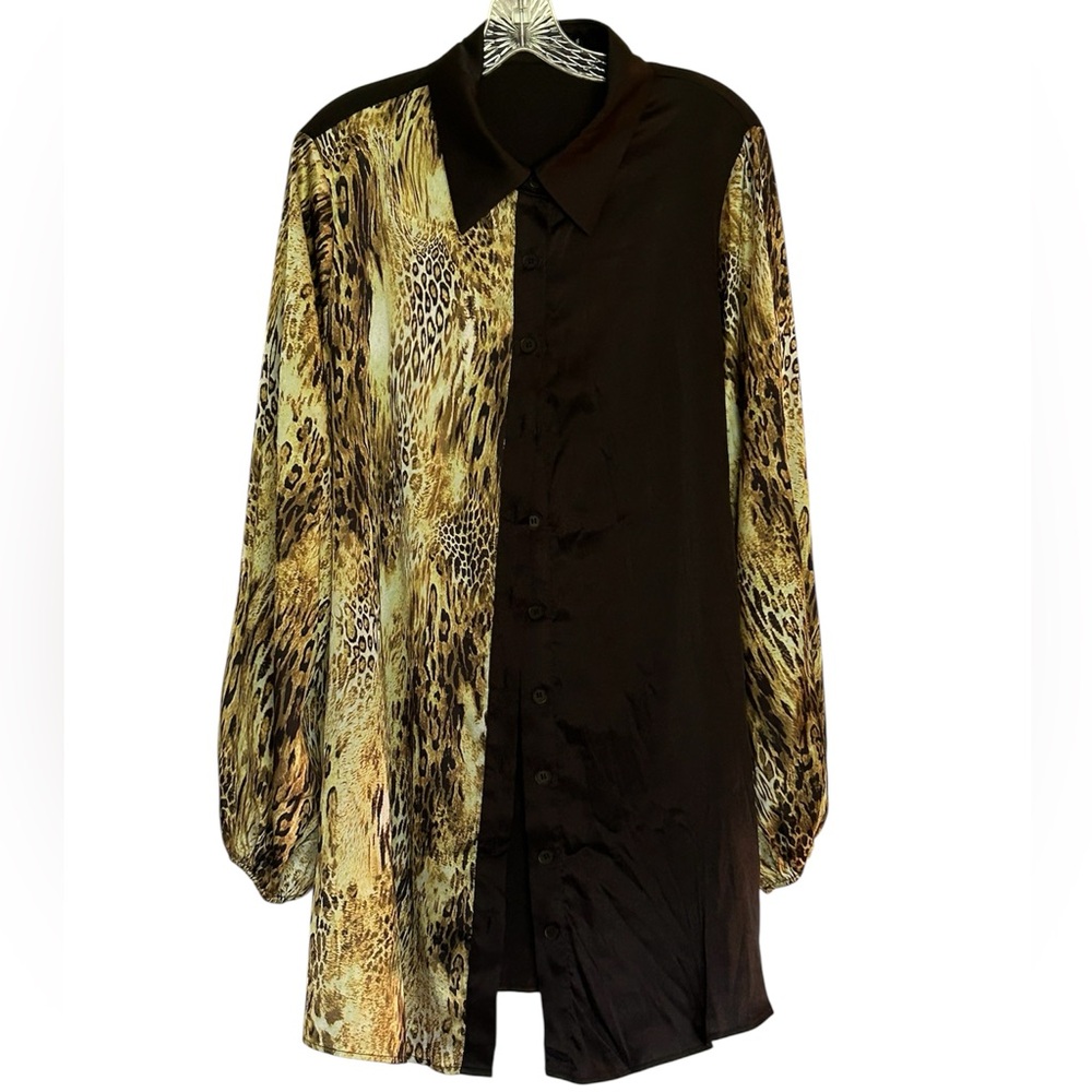 SHEIN SXY Leopard Print Shirt Dress